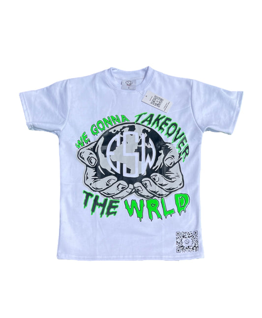 “WGTOTW v2 WRLD TOUR” T-shirt - Electric green