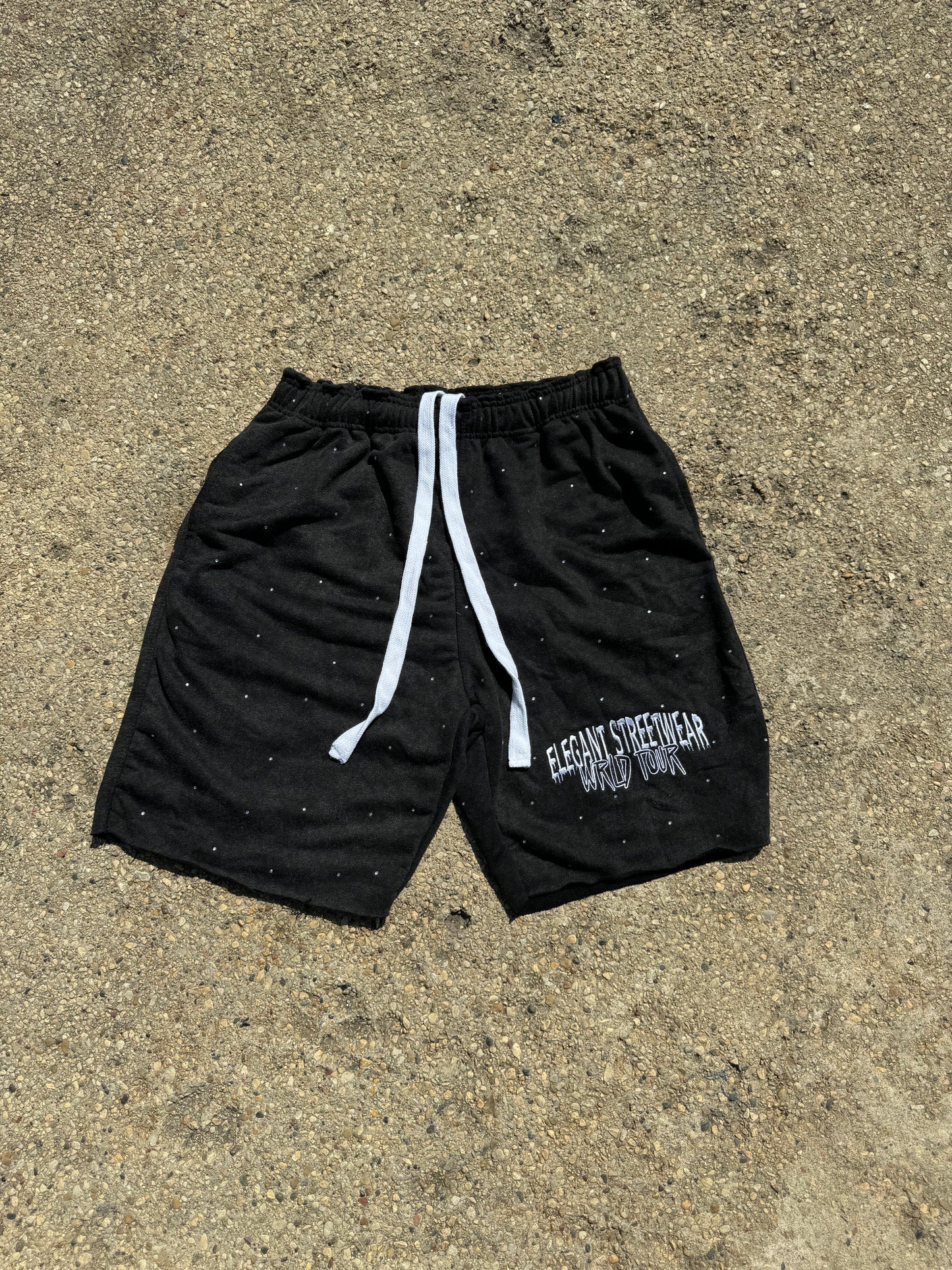 “Reach for the stars” terry shorts( black )