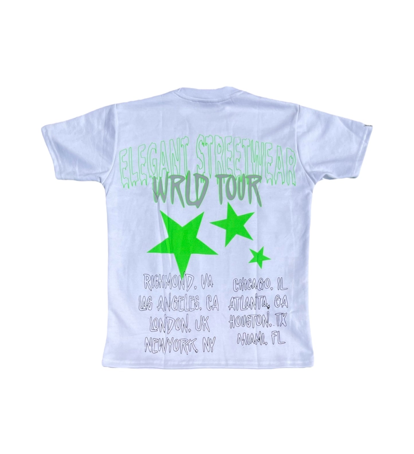 “WGTOTW v2 WRLD TOUR” T-shirt - Electric green