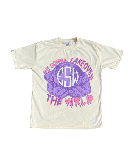 “WGTOTW v2 WRLD TOUR” T-shirt - Bubblegum pink