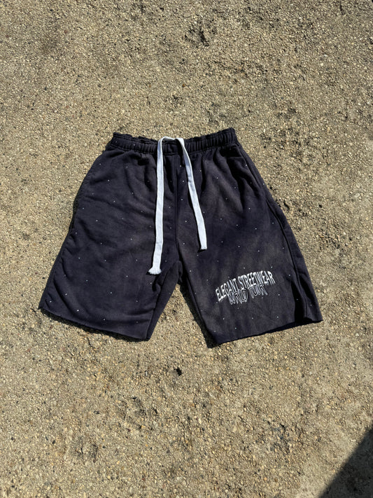 “Reach for the stars” terry shorts( navy )