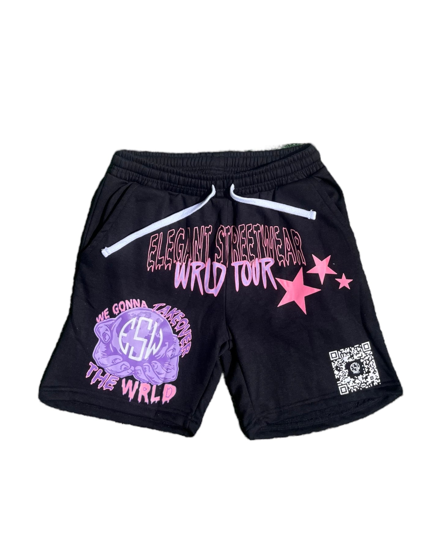 “WGTOTW v2 WRLD TOUR” shorts - Bubblegum pink