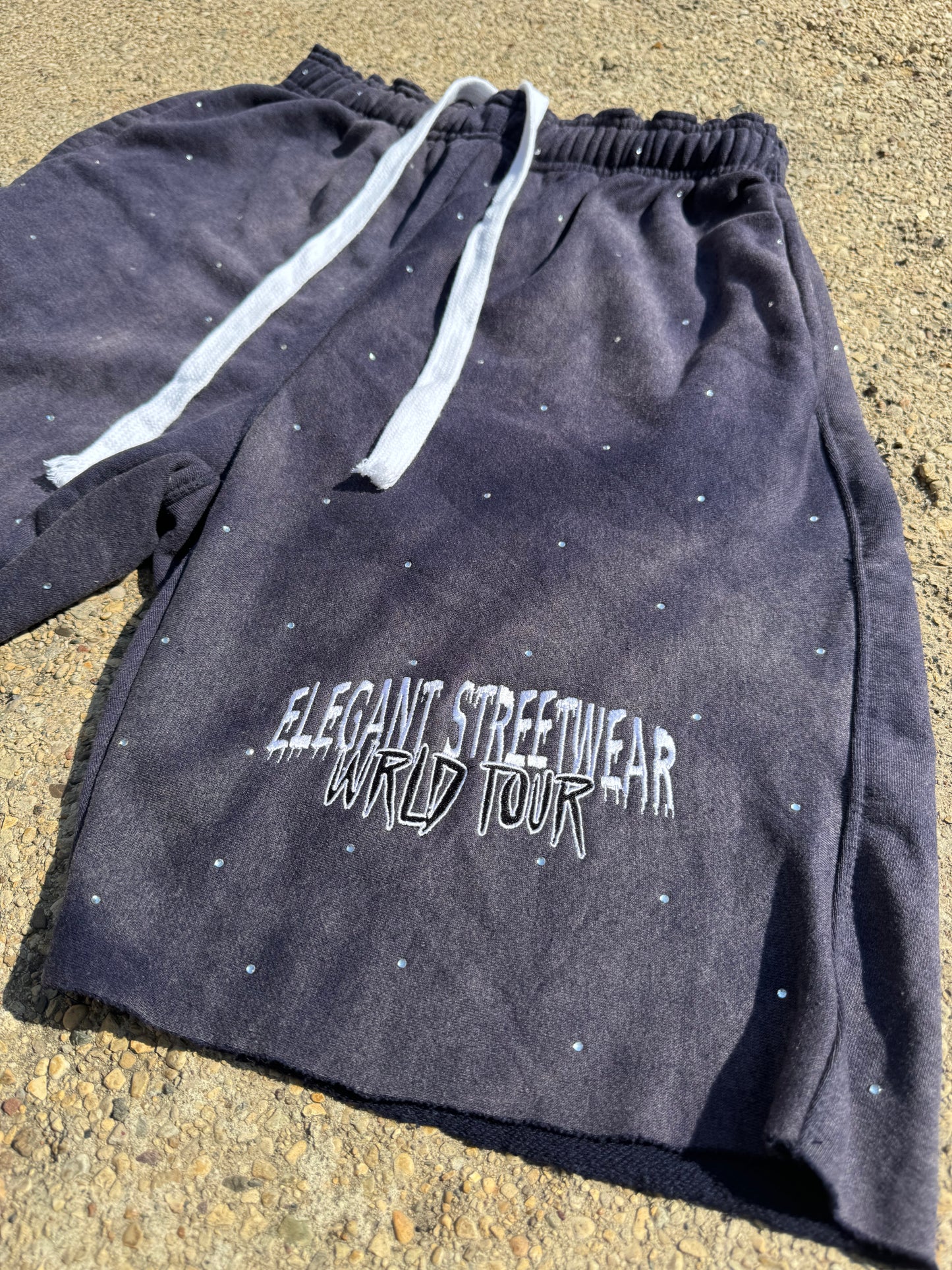 “Reach for the stars” terry shorts( navy )