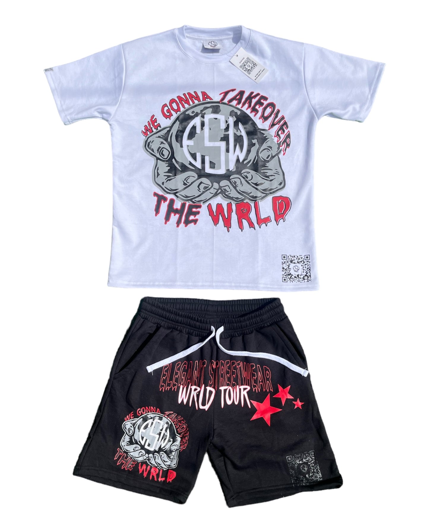 “WGTOTW v2 WRLD TOUR” shorts set - Bred